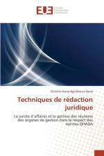 Techniques de Redaction Juridique af Nsola-C
