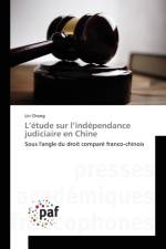 L Etude Sur L Independance Judiciaire En Chine af Chong-L