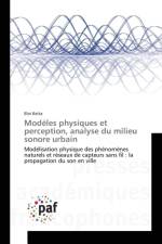 Modeles Physiques Et Perception, Analyse Du Milieu Sonore Urbain af Keita-E