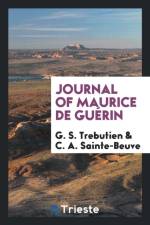Journal of Maurice de Gu rin af C A Sainte-Beuve