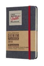 2019 Moleskine Denim Limited Edition Notebook Black Pocket Weekly 12-month Diary