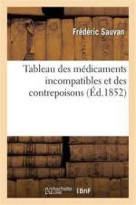 Tableau Des Medicaments Incompatibles Et Des Contrepoisons af Frederic Sauvan