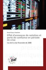 Effet Dannonces de Notation Et Perte de Confiance En Periode de Crise af Ghachem-D