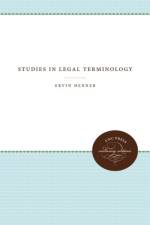 Studies in Legal Terminology af Ervin Hexner
