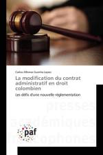 modification du contrat administratif en droit colombien af Carlos Alfonso Guecha Lopez
