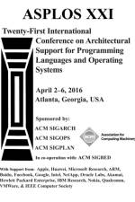 ASPLOS XXI 21st ACM International Conference on Architectural Support for Programming Languages and Operating Systems af Asplos XXI Conference Committee