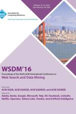 WSDM 16 9th ACM International Conference on Web Search and Data Mining af Wsdm 16 Conference Committee