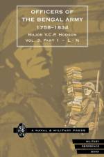 HODSON - OFFICERS OF THE BENGAL ARMY 1758-1834 Volume Three af Major V C P Hodson