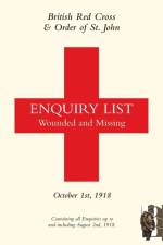 British Red Cross and Order of St John Enquiry List for Wounded and Missing