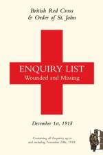 British Red Cross and Order of St John Enquiry List for Wounded and Missing