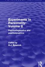 Experiments in Personality: Volume 2