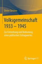 Volksgemeinschaft 1933 - 1945 af Dieter Gessner