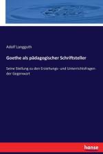 Goethe als padagogischer Schriftsteller af Adolf Langguth