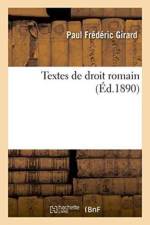 Textes de Droit Romain af Paul Frederic Girard