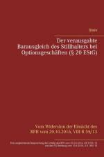 verausgabte Barausgleich des Stillhalters bei Optionsgeschaften ( 20 EStG) af MD (Harvard Law School Project on Disability Visiting Professor Harvard Law School and Extraordiary Professor University of Pretoria Faculty of Law Centre for Human Rights) Stein
