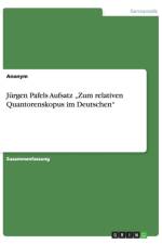 Jurgen Pafels Aufsatz 