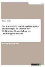 Schutzobjekt und die rechtswidrigen Tathandlungen im Entwurf der EU-Richtlinie fur den Schutz von Geschaftsgeheimnissen af Heiner Heldt