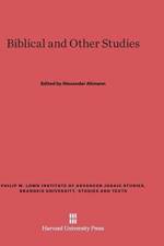 Biblical and Other Studies
