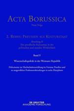 Wissenschaftspolitik in der Weimarer Republik