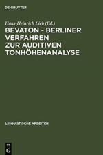 Bevaton - Berliner Verfahren Zur Auditiven Tonhoehenanalyse