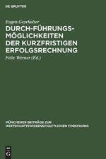 Durchfuhrungsmoeglichkeiten Der Kurzfristigen Erfolgsrechnung af Eugen Geyrhalter