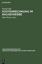 Kostenrechnung Im Baugewerbe af Rudolf Falk