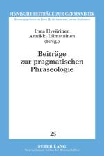 Beitraege Zur Pragmatischen Phraseologie