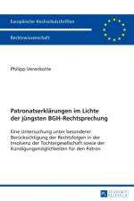 Patronatserklaerungen Im Lichte Der Juengsten Bgh-Rechtsprechung af Philipp Verenkotte