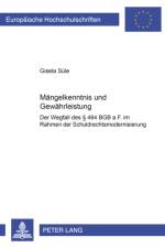 Maengelkenntnis und Gewaehrleistung af Gisela Sule