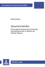 Steuerliche Beihilfen af Malte Strueber