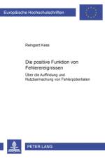 Die Positive Funktion Von Fehlerereignissen af Reingard Kess