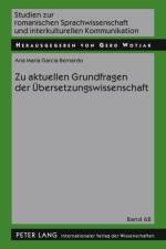 Zu Aktuellen Grundfragen Der Uebersetzungswissenschaft af Ana Maria Garcia Bernardo