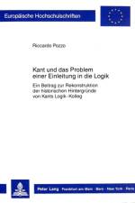 Kant und das Problem einer Einleitung in die Logik af Riccardo (University of Verona Pozzo