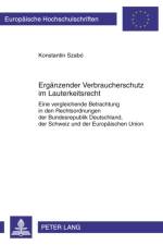 Ergaenzender Verbraucherschutz Im Lauterkeitsrecht af Konstantin Szabo