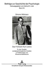 Das Fruehwerk Kurt Lewins af Simone Wittmann