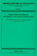 Regionalitaet ALS Kategorie Der Sprach- Und Literaturwissenschaft