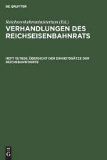 UEbersicht Der Einheitssatze Der Reichsbahntarife