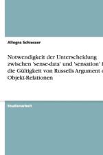 Notwendigkeit der Unterscheidung zwischen 'sense-data' und 'sensation' fur die Gultigkeit von Russells Argument der Objekt-Relationen af Allegra Schiesser