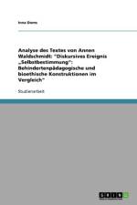 Analyse des Textes von Annen Waldschmidt af Inna Doms