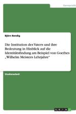Institution des Vaters und ihre Bedeutung in Hinblick auf die Identitatsfindung am Beispiel von Goethes 