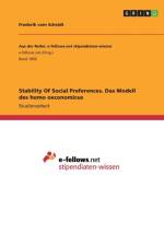 Stability Of Social Preferences. Das Modell des homo oeconomicus af Frederik Vom Scheidt