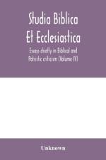 Studia Biblica Et Ecclesiastica af Unknown