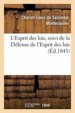 L'Esprit des lois, suivi de la Defense de l'Esprit des lois af Montesquieu-C L S