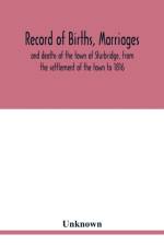 Record of births, marriages, and deaths of the town of Sturbridge, from the settlement of the town to 1816 af Unknown
