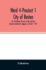 Ward 4-Precinct 1; City of Boston; List of Residents 20 years of Age and Over (Females Indicated by Dagger) as of April 1, 1931 af Unknown