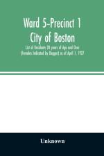 Ward 5-Precinct 1; City of Boston; List of Residents 20 years of Age and Over (Females Indicated by Dagger) as of April 1, 1927 af Unknown