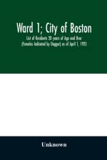 Ward 1; City of Boston; List of Residents 20 years of Age and Over (Females Indicated by Dagger) as of April 1, 1925 af Unknown