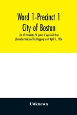 Ward 1-Precinct 1; City of Boston; List of Residents 20 years of Age and Over (Females Indicated by Dagger) as of April 1, 1926 af Unknown