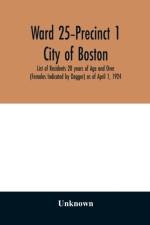 Ward 25-Precinct 1; City of Boston; List of Residents 20 years of Age and Over (Females Indicated by Dagger) as of April 1, 1924 af Unknown