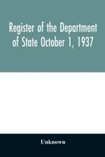 Register of the Department of State October 1, 1937 af Unknown
